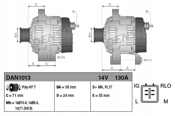 Alternador Denso DAN1013 reacondicionado 4