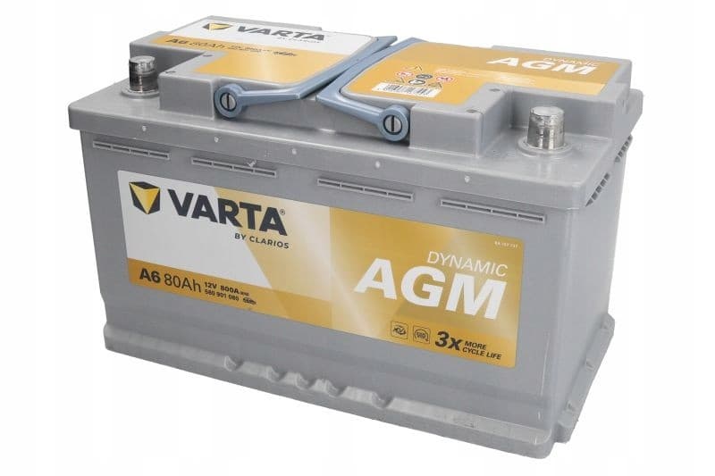 Batería Varta Agm 80 Ah Start-Stop Polo Derecho 800 A nuevo