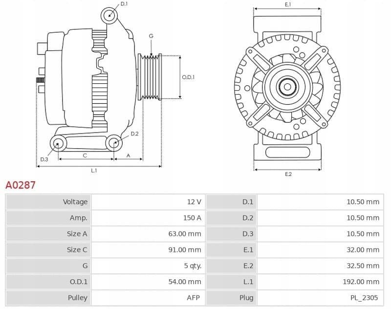Alternador As-Pl A0287 usado 5