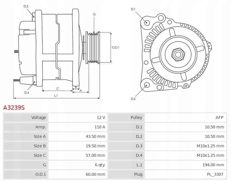 Alternador As-Pl A3239S nuevo 5
