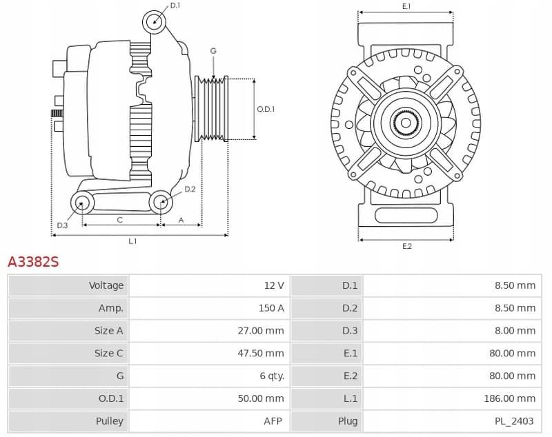 Alternador As-Pl A3382S nuevo 5