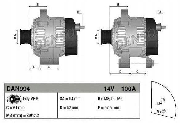 Alternador Denso DAN994 nuevo 3