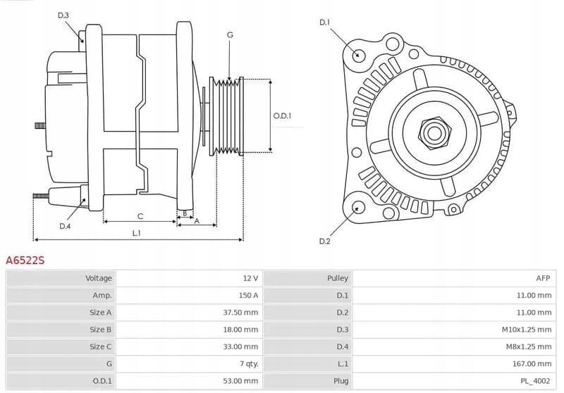 Alternador As-Pl A6522S nuevo 5