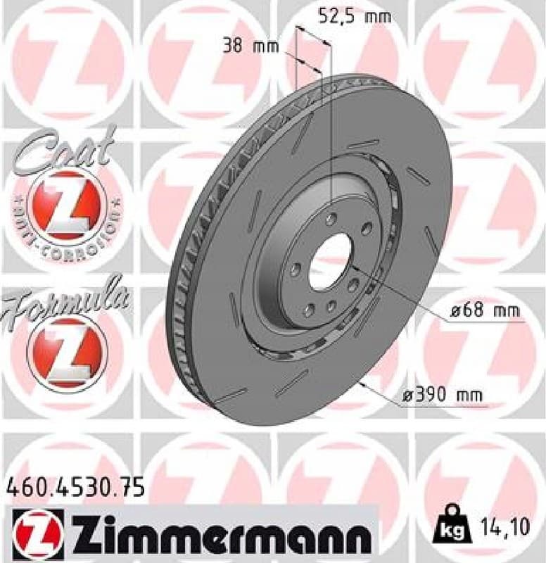 Zimmermann 460.4530.75 Disco de freno delantero nuevo 2