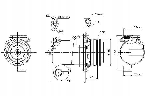 Compresor de aire acondicionado Nissens 89133 nuevo