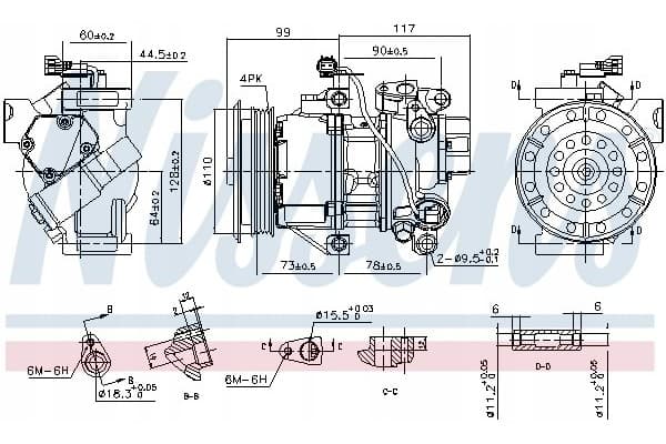 Compresor de aire acondicionado Nissens 890145 nuevo 2