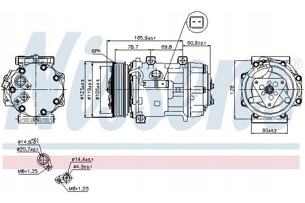 Compresor de Aire Acondicionado Nissens 89136 nuevo 2