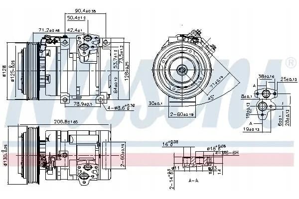 Compresor de aire acondicionado Nissens 890371 usado 8