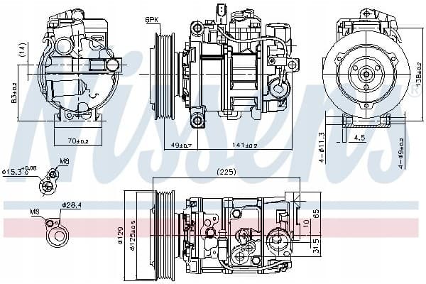Compresor de aire acondicionado Nissens 89209 nuevo 2
