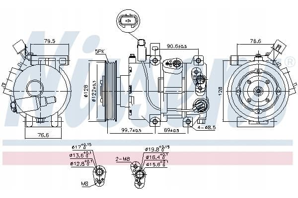 Compresor de aire acondicionado Nissens 890689 nuevo 2