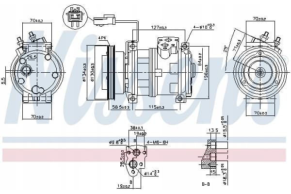 Compresor de aire acondicionado Nissens 89382 nuevo 2