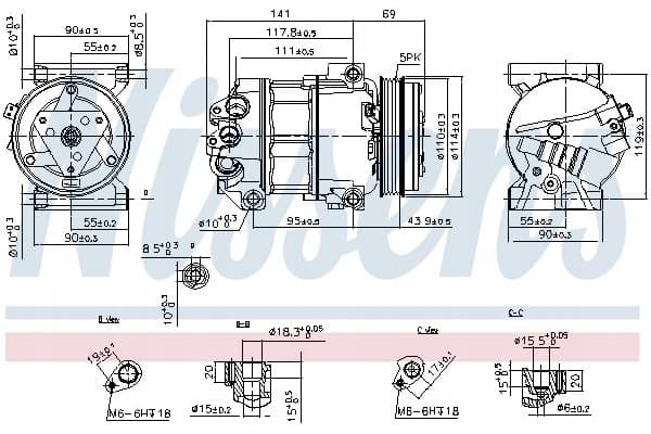 Compresor de aire acondicionado Nissens 890211 nuevo 2