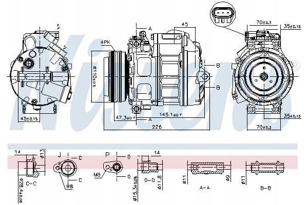 Compresor de aire acondicionado Nissens 890329 usado 6