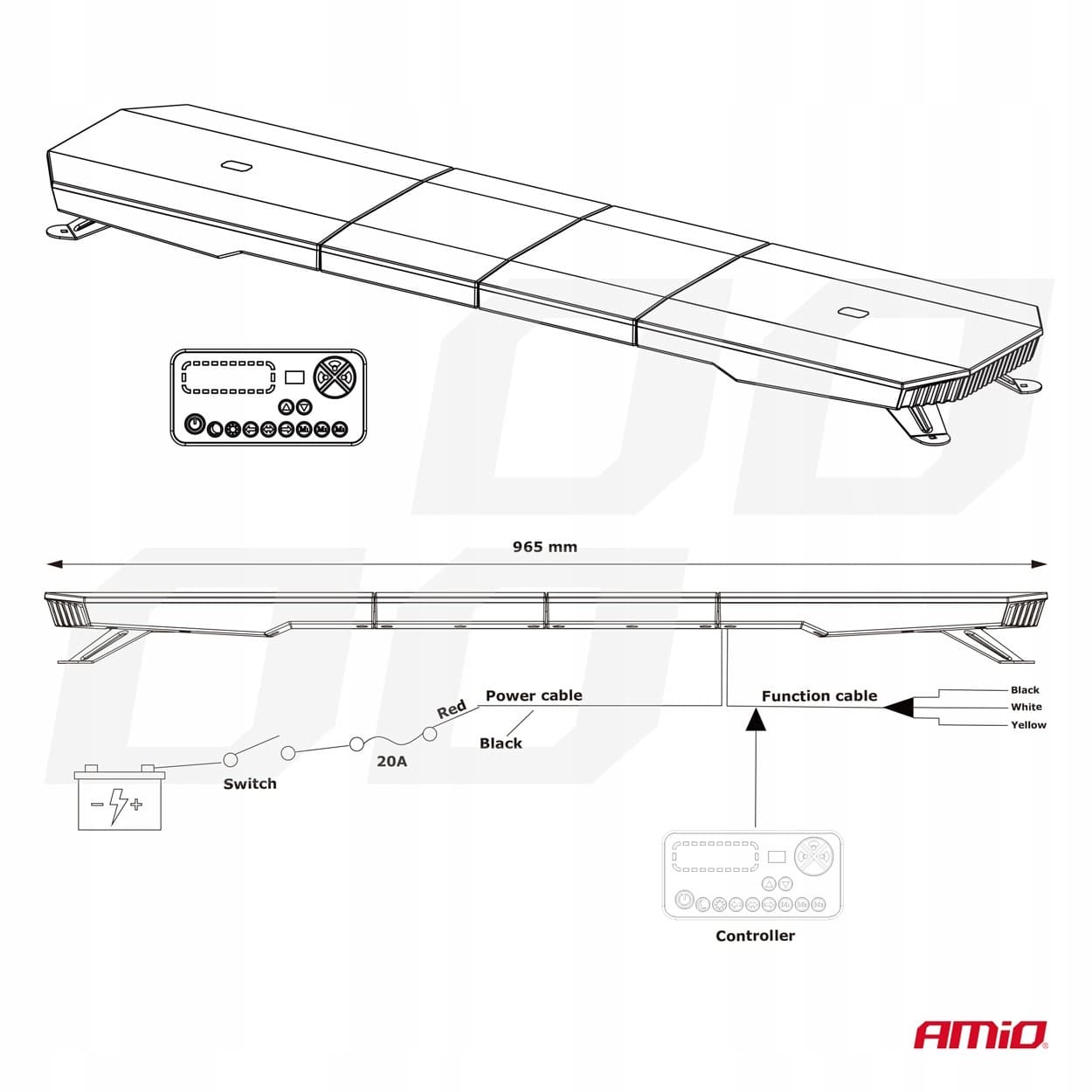 Barra de Luz de Advertencia LED 156 1168 mm Amio-03344 nuevo 11