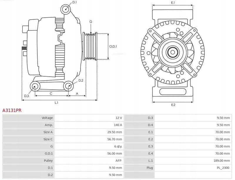 Alternador As-Pl A3131PR 140A para Audi y Seat nuevo 5