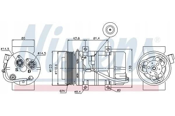 Compresor de aire acondicionado Nissens 89069 nuevo 5
