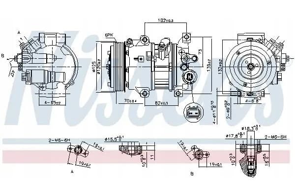 Compresor de aire acondicionado Nissens 890650 usado 6