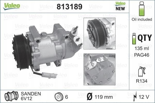 Compresor de Aire Acondicionado Valeo 813189 nuevo 2