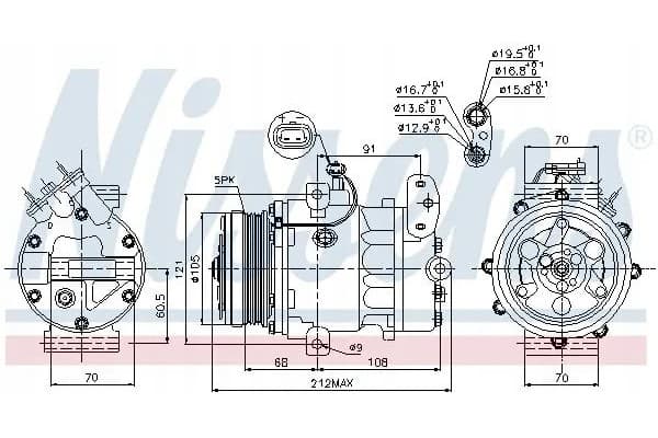 Compresor de aire acondicionado Nissens 89037 nuevo 5