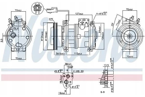 Compresor de aire acondicionado Nissens 89382 usado 8