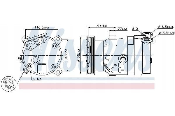 Compresor de aire acondicionado Nissens 89106 usado 5