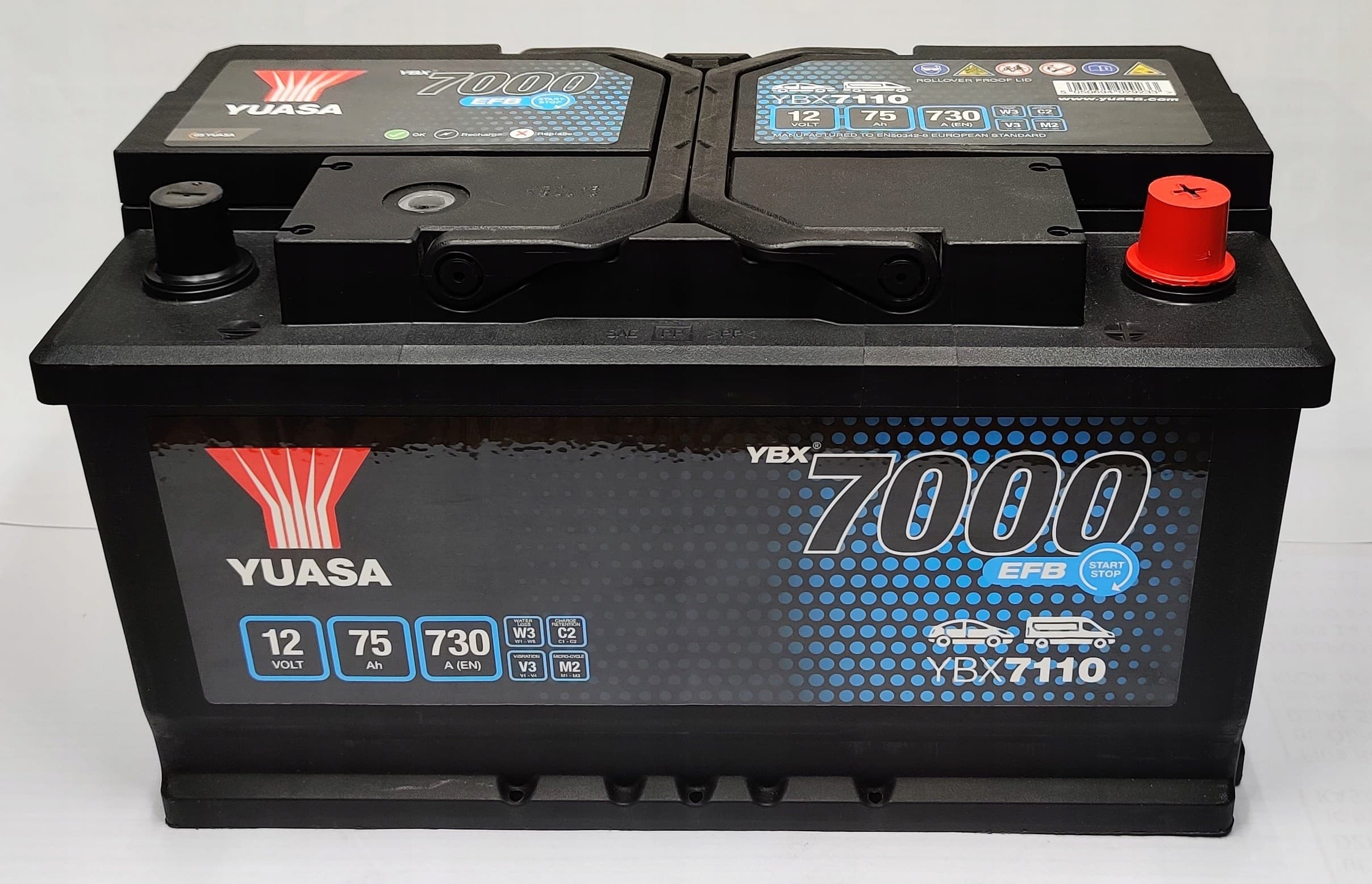 Batería Yuasa YBX7110 Efb Start Stop 75Ah 730A P nuevo 3