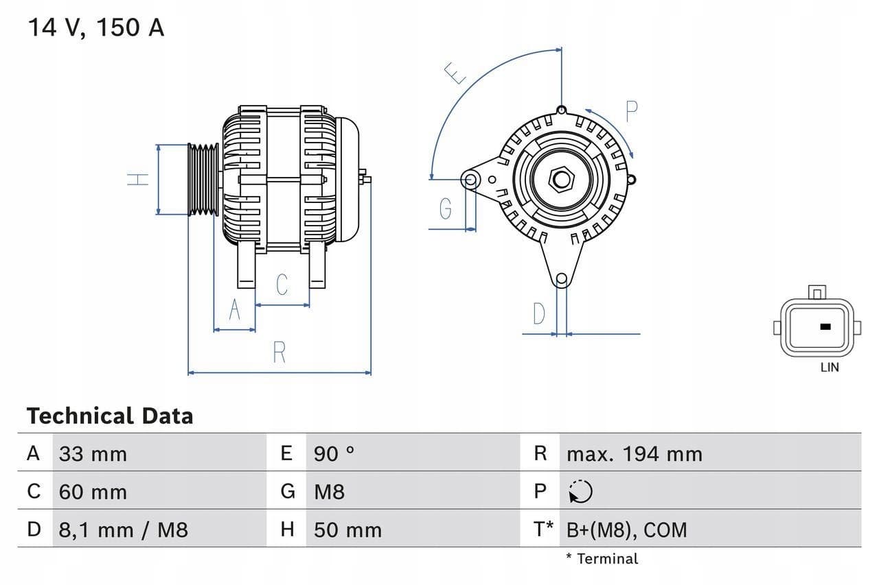 Alternador Bosch 0 986 084 690 para Nissan y Renault nuevo 2