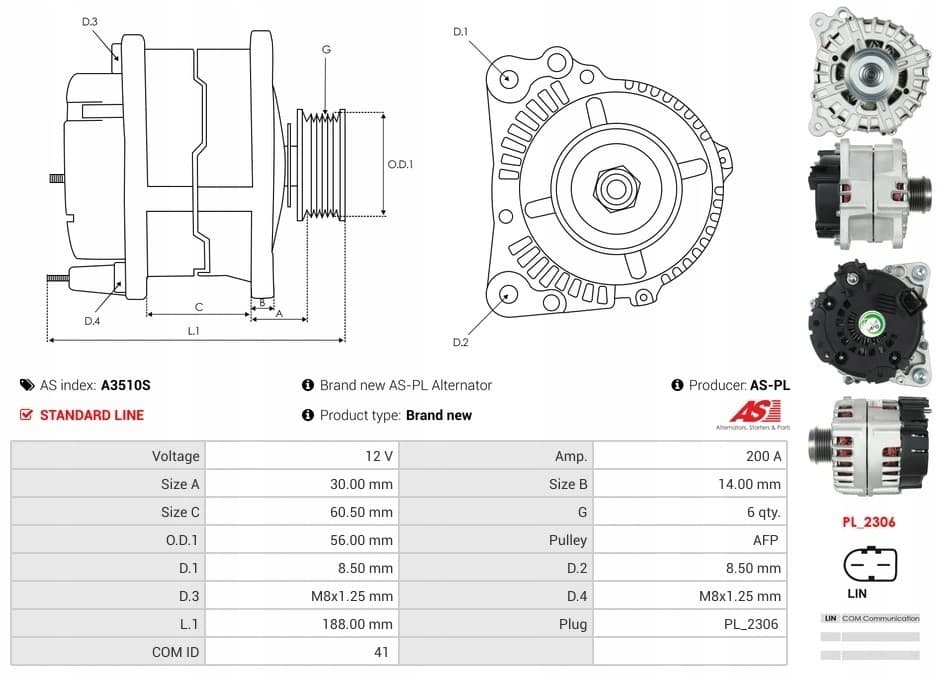 Alternador As-Pl A3510S usado 6
