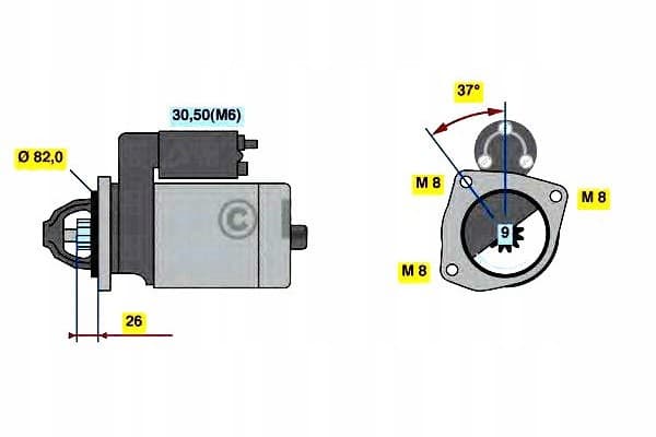Motor de arranque Bosch 0 986 023 120 nuevo 3