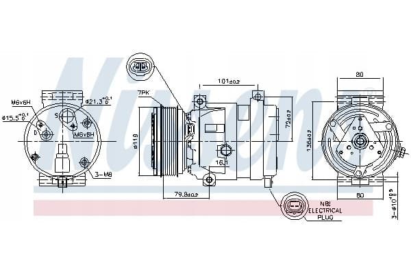 Compresor de aire acondicionado Nissens 89267 nuevo 2