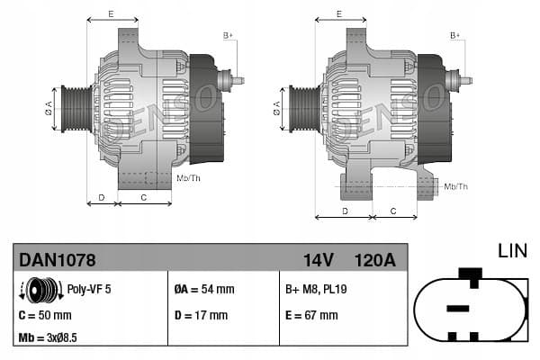 Alternador Denso DAN1078 reacondicionado 4