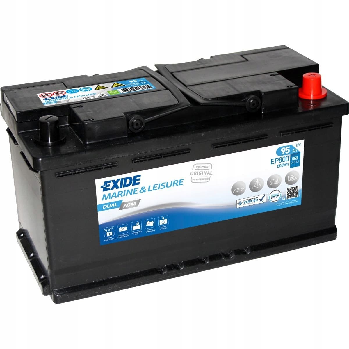 Batería Exide Dual Agm 95Ah 850A EP800 P nuevo