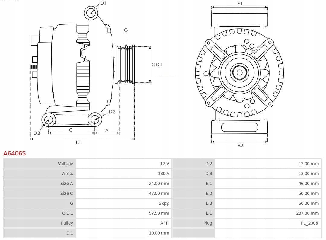 Alternador A6406S As-Pl nuevo 11