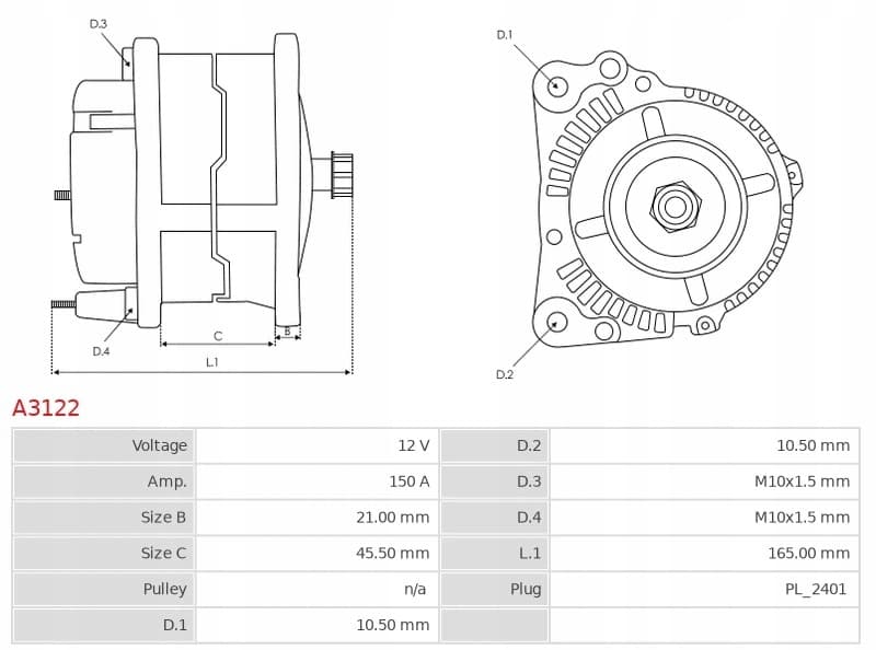 Alternador As-Pl A3122 nuevo 5