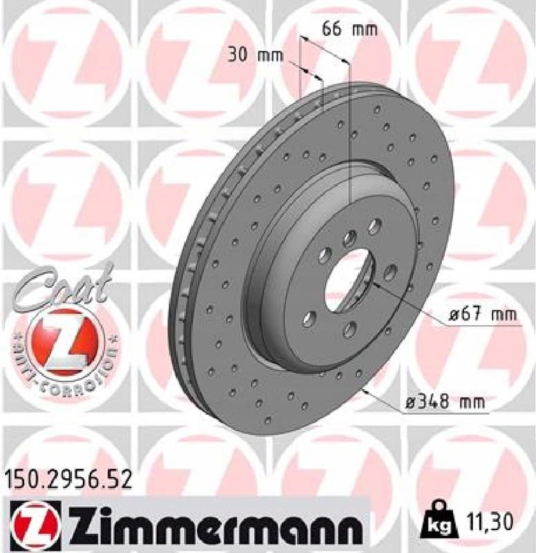 Disco de Freno Zimmermann 150.2954.52 (Unidad) nuevo 2