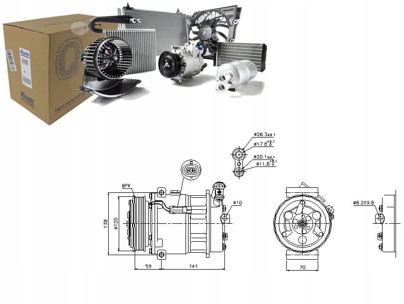 Compresor de aire acondicionado Nissens 89124 nuevo 8