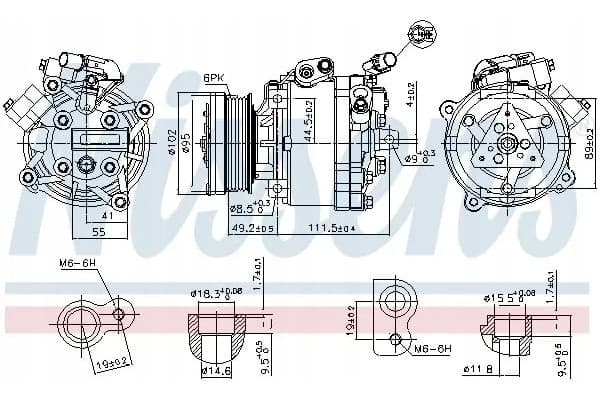 Compresor de aire acondicionado Nissens 890666 usado 7