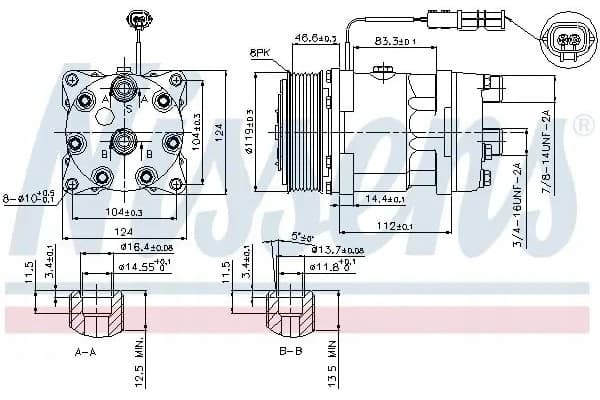 Compresor de aire acondicionado Nissens 89459 nuevo 6