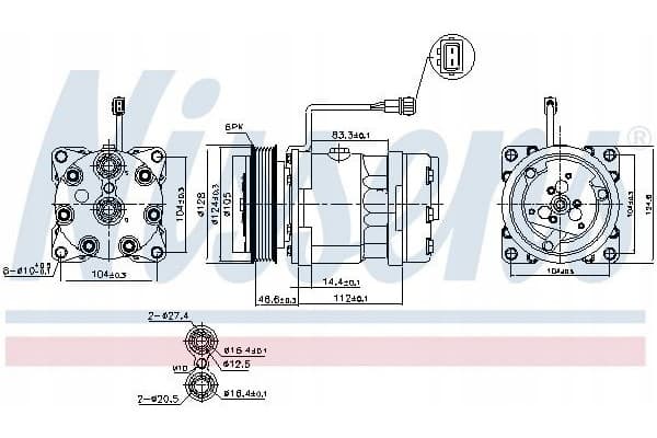 Compresor de aire acondicionado Nissens 89083 nuevo 6