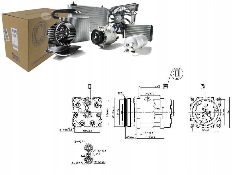 Compresor de aire acondicionado Nissens 89083 nuevo 8