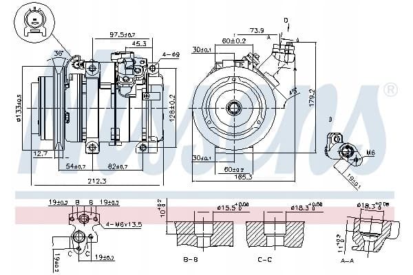 Compresor de aire acondicionado Nissens 89312 nuevo 2