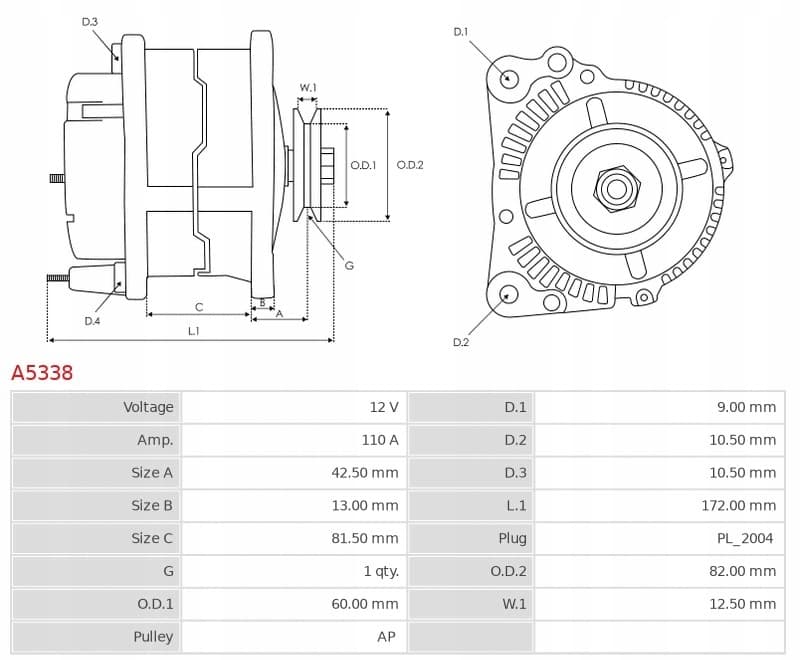 Alternador As-Pl A5338 nuevo 5