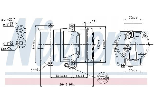 Compresor de aire acondicionado Nissens 89108 nuevo 2