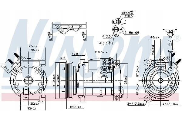Compresor de aire acondicionado Nissens 890152 nuevo 2