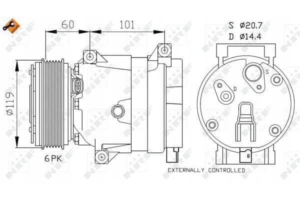 Compresor de aire acondicionado Nrf 32101 nuevo 2