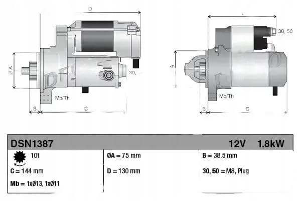 Motor de arranque Denso DSN1387 nuevo