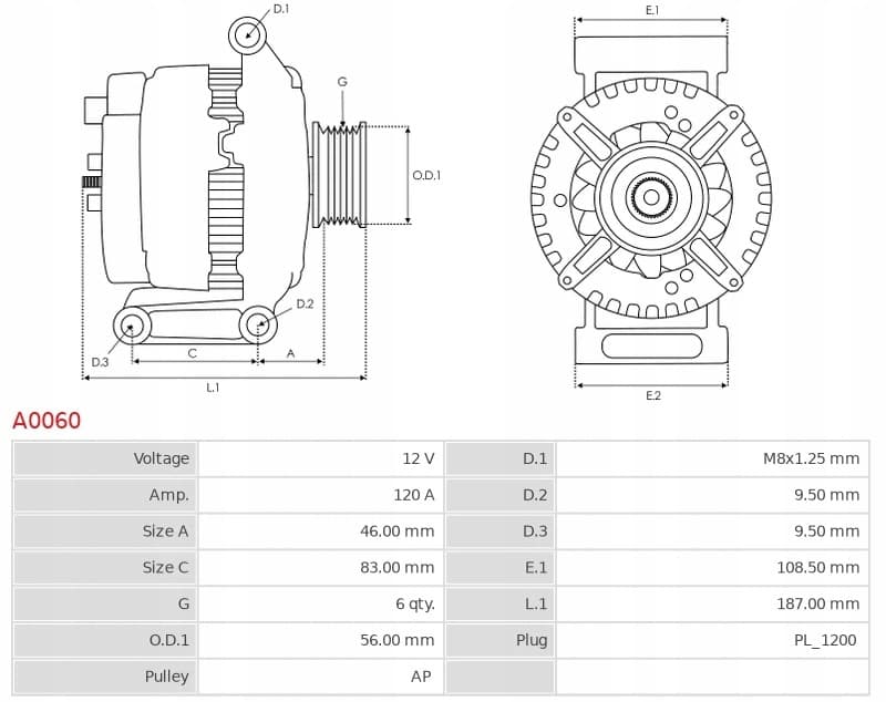 Alternador As-Pl A0060 nuevo 5