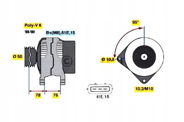 Alternador Bosch 0 986 040 390 para BMW Serie 3, Serie 5 y X5 nuevo 9