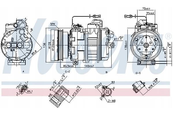 Compresor de aire acondicionado Nissens 89027 nuevo 5
