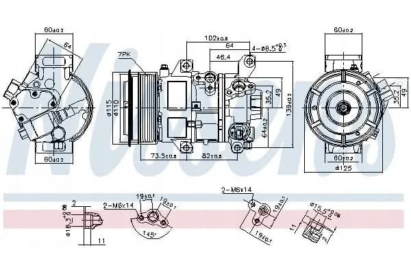 Compresor de aire acondicionado Nissens 89516 nuevo 6